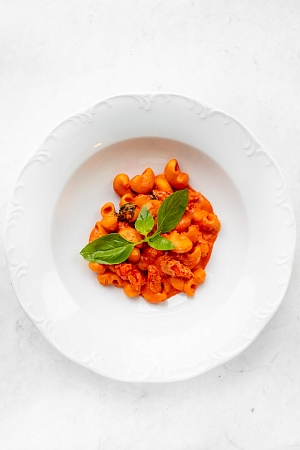 Макарончини с крабом