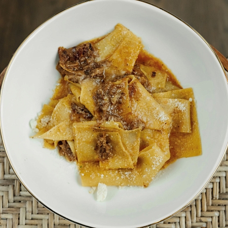 Мальтальяти с рагу из молочного козленка