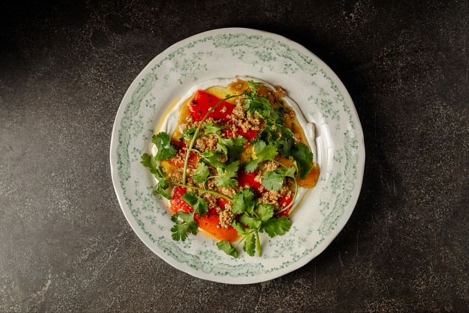 Закуска из печеного перца с сыром Гуда