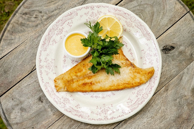 Мурманская камбала на сковороде