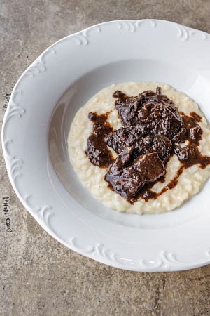 Ризотто с щечками теленка